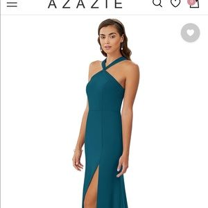Azazie bridesmaids dress in ink blue